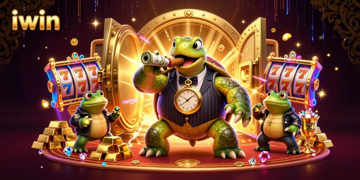 Join the excitement at iwin with vibrant casino characters and rich gambling elements in a dynamic 3D scene.