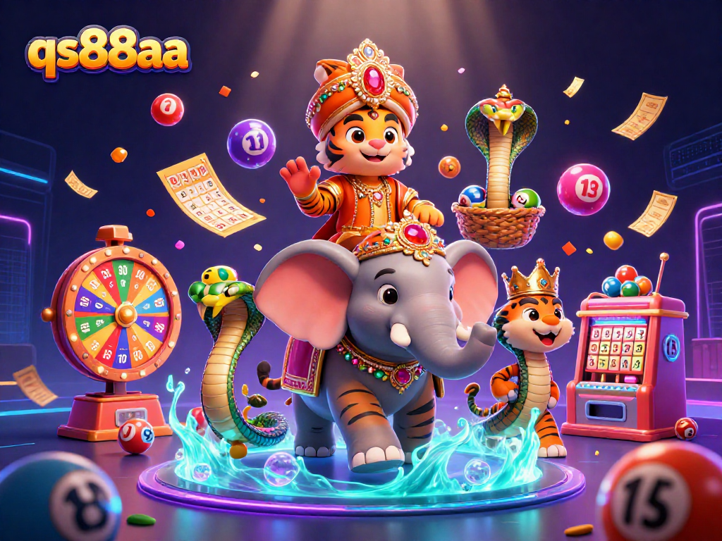 Engage in exciting lottery games with qs88aa surrounded by vibrant colors and dynamic elements.