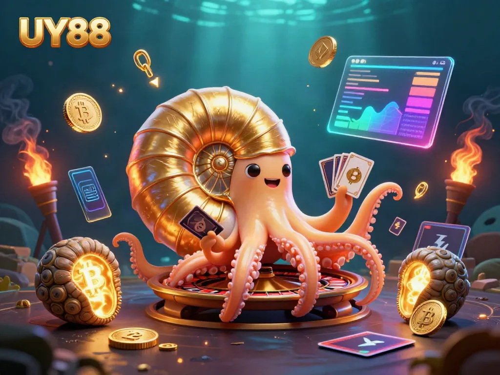 Engage with UY88's thrilling online casino experience featuring dynamic 3D characters and crypto elements.