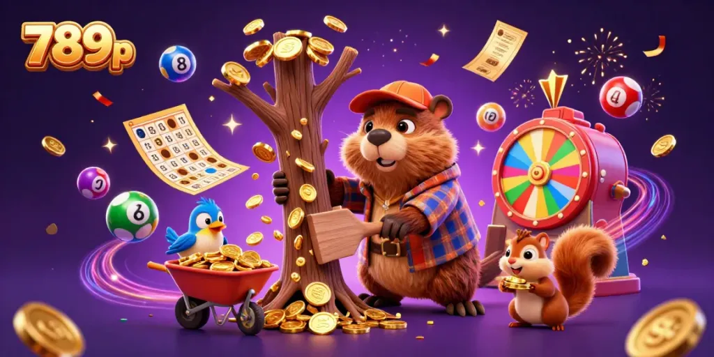Experience thrilling moments at 789p with cartoon characters celebrating winning moments and games.