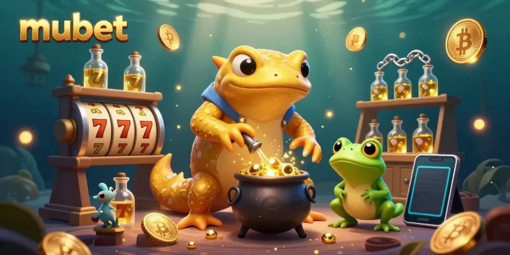 Experience the magic of mubet with golden salamander alchemist turning metals into coins.