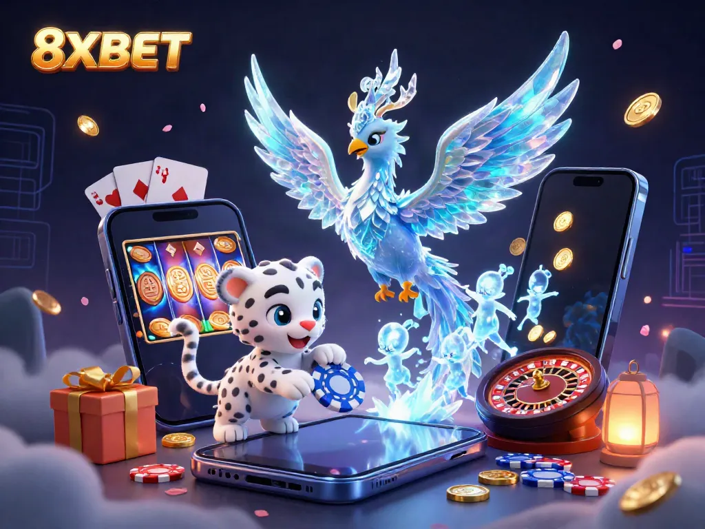 Experience thrilling gameplay at 8XBET with vibrant characters and dynamic casino elements.