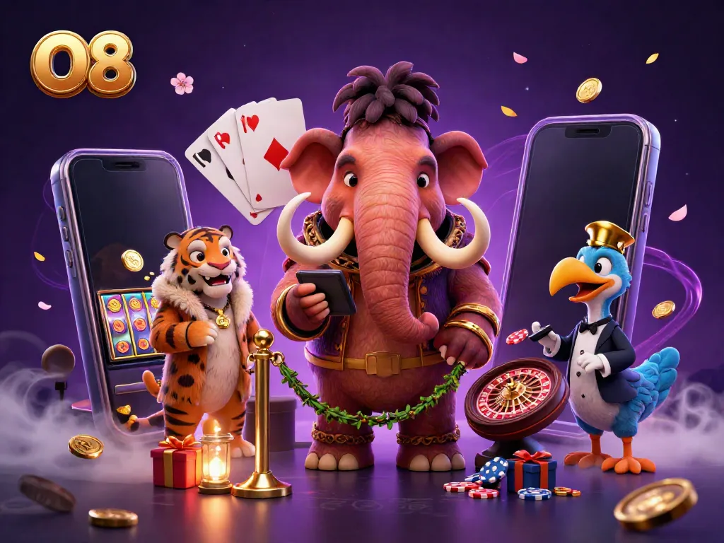 Experience thrilling casino adventure with O8 featuring unique characters and vibrant game elements.