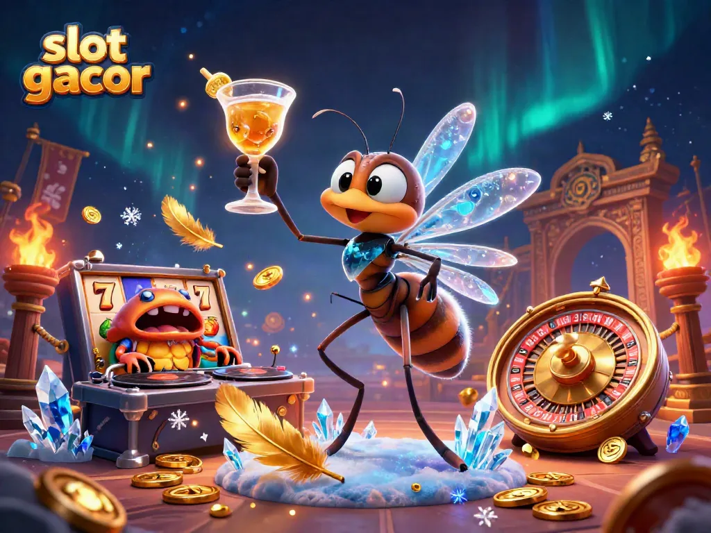 Experience lively gameplay with slot gacor showcased through a vibrant 3D casino scene.